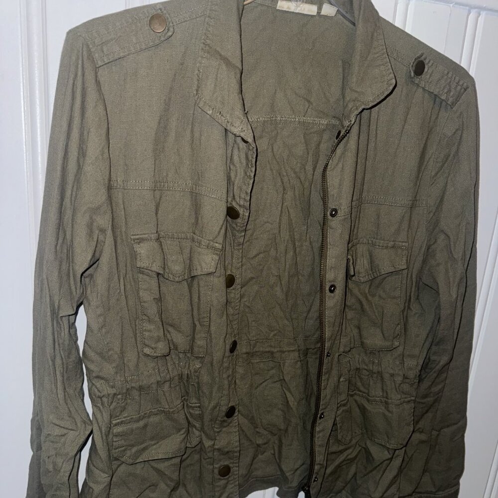 Army Green Utility Jacket by New York & Company - Size Medium